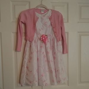 Sweet Heart Rose pink and white embroidered dress